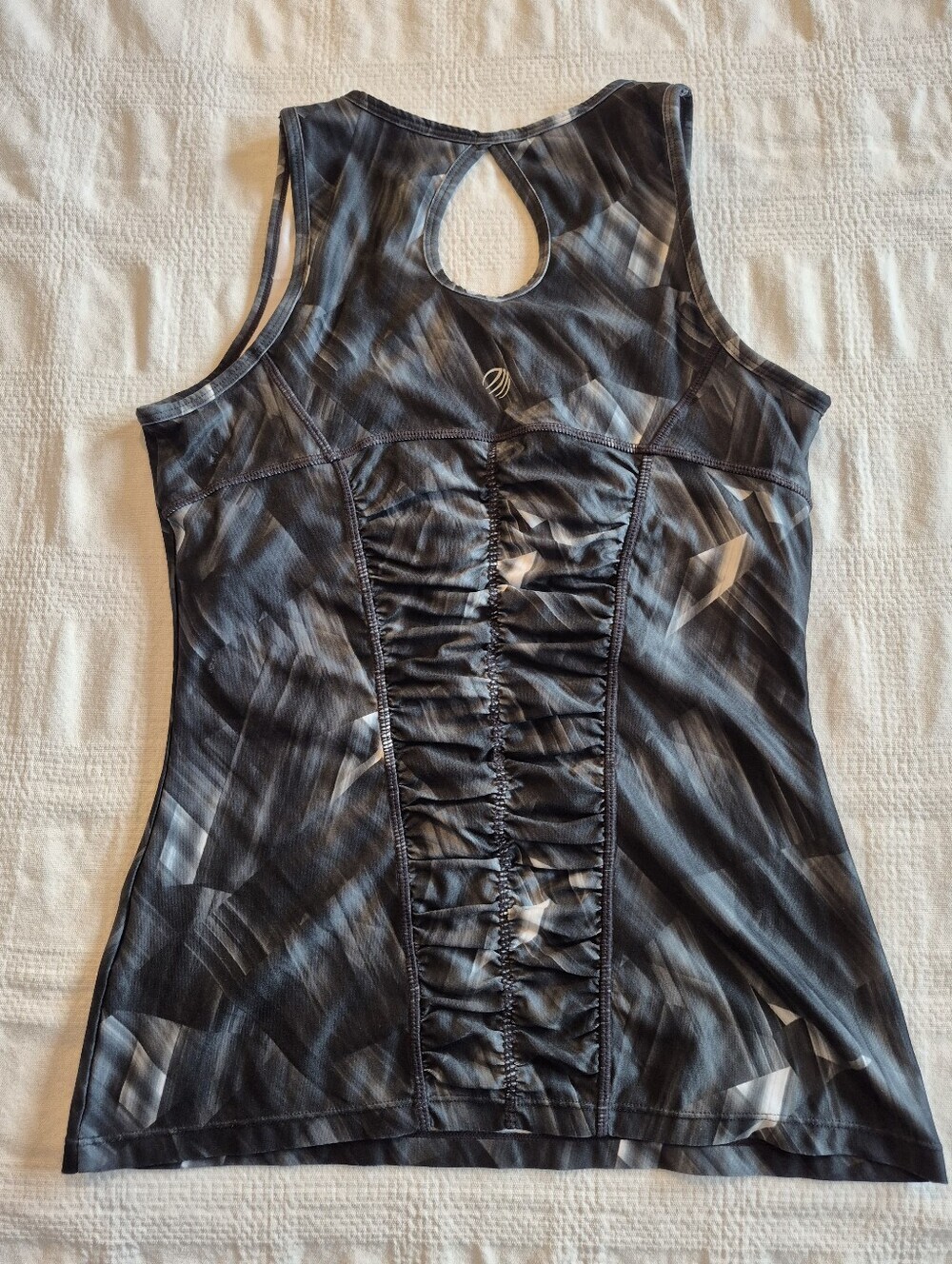 MPG women's Medium tank top black, gray white padded bralette VGUC - Picture 2 of 6